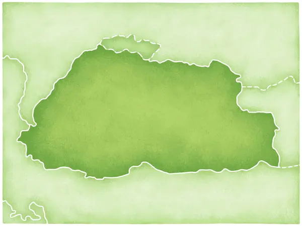 白い背景に隔離されたブータンの緑地図 — ストック写真