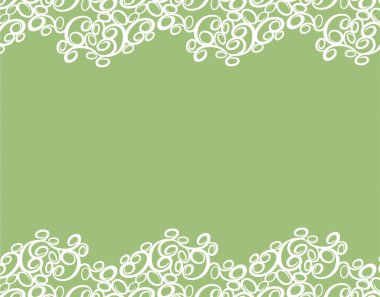 Beyaz girdap kenarlı yeşil bir arkaplan