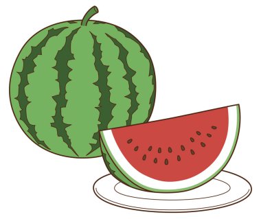 Beyaz arka plan üzerinde izole taze karpuz 