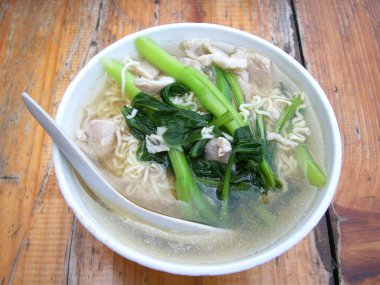 Lezzetli bir Asya yemeğinin yakın çekim görüntüsü