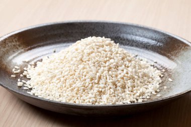 Yemek, kase içinde pirinç, yakın çekim.