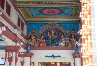 Singapur 'daki Sri Mariamman Hindu Tapınağı Çin Mahallesi