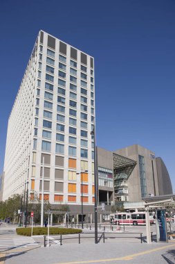 Kentsel zemin, modern şehir manzarası 