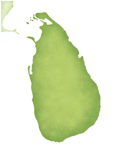 白い背景に隔離されたスリランカの緑地図 — ストック写真