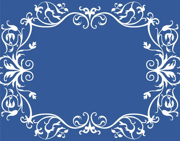 Kwiatowy Ornament Niebieskim Tle — Zdjęcie stockowe