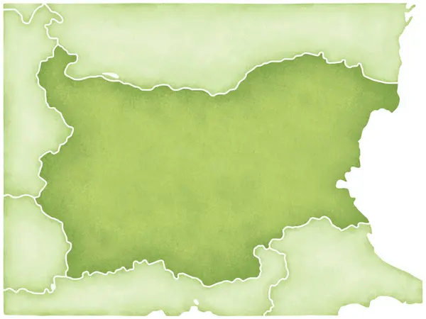 ブルガリアの緑地図は白い背景で隔離されています — ストック写真