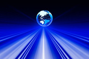 Toprak küresi mavi arka planda. genel ağ dünya haritası            