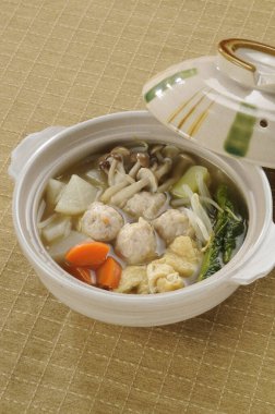 Lezzetli Asya mutfağı yakın çekim görüntüsü