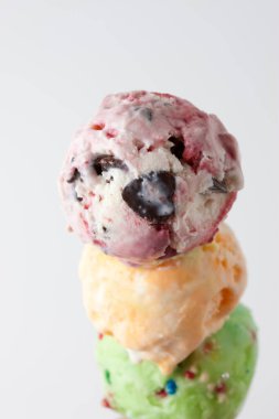 Arka planda lezzetli bir dondurmanın kapağı.