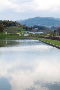 Japon köyünün manzarası