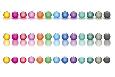 Beyaz arkaplanda renkli çemberler     