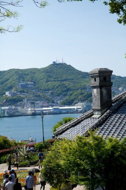 Glover Garden 'dan Nagasaki Limanı. Nagasaki ili, Kyushu adası bölgesi..