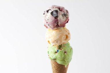 Arka planda lezzetli bir dondurmanın kapağı.