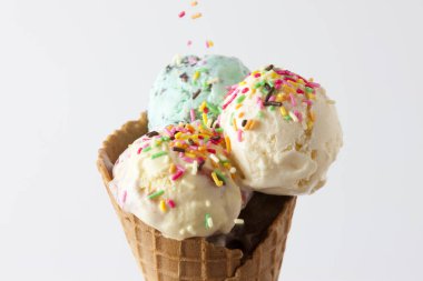 Arka planda lezzetli bir dondurmanın kapağı.