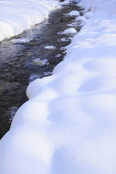 Naturskön Bild Vackra Snöiga Landskap För Bakgrund — Stockfoto