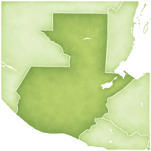 グアテマラグリーンマップ 白い背景で隔離 — ストック写真