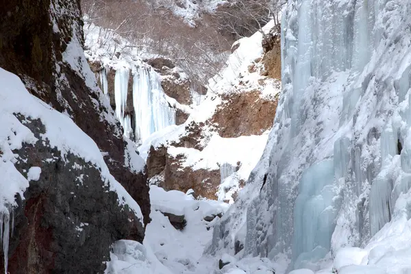 Beautiful View Frozen Waterfall Winter — Φωτογραφία Αρχείου