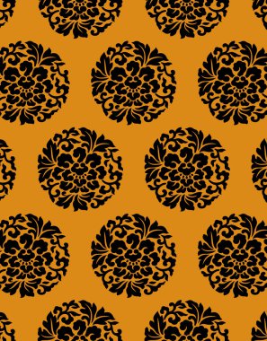 Elle çizilmiş karalama çiçekleri ile soyut desen