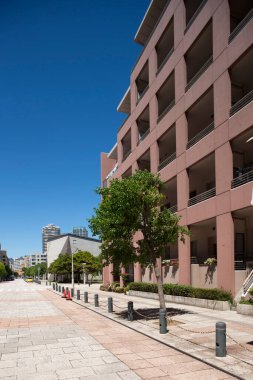 Şehirdeki modern binalar, şehir arkaplanı 