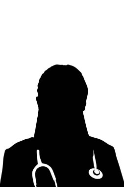 doctor silhouette with stethoscope