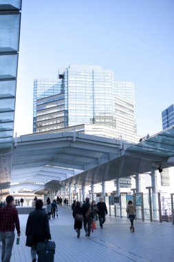 Tokyo, Japonya 'daki tren istasyonundaki yolcular. 