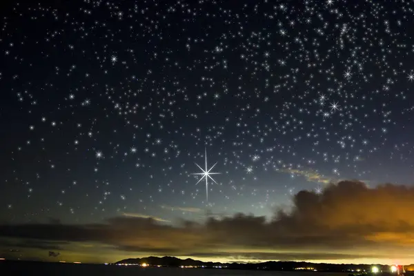 Céu Noturno Bonito Com Estrelas Brilhantes — Fotografia de Stock
