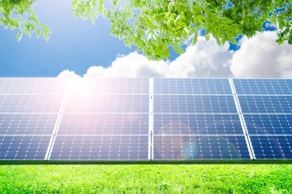 Solární Panely Venku Zdroj Energie — Stock fotografie
