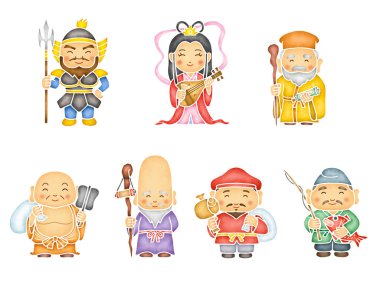 Farklı yaşlarda bir grup çizgi film karakteri