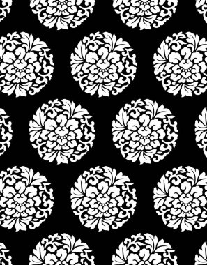 Elle çizilmiş karalama çiçekleri ile soyut desen