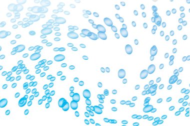 Bir grup baloncuk havada yüzüyor.