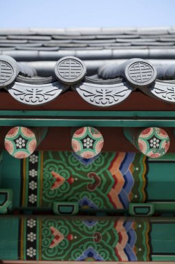 Japonya 'da Geleneksel Asya Çatısının Yakın Çekimi