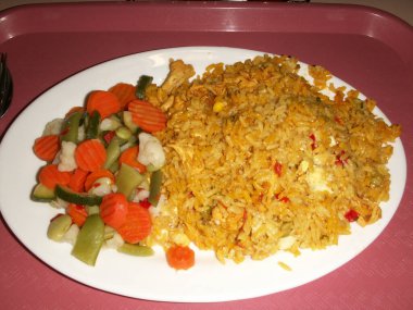 Lezzetli bir Asya yemeğinin yakın çekim görüntüsü