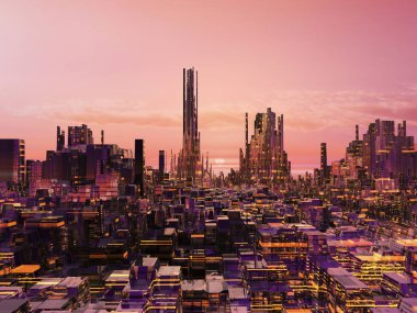 Modern gökdelenleri olan güzel şehir manzarası