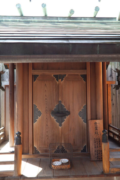 scenic shot of beautiful ancient Japanese shrine