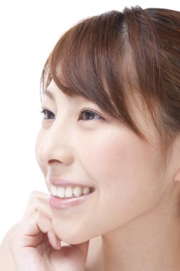 Güzel genç bir kadının portresi.