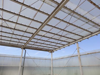 Şeffaf sera çatı yapısı güneş ışığının panellerden geçmesine izin veriyor