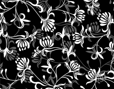 Arka planda çiçekler olan kusursuz desen