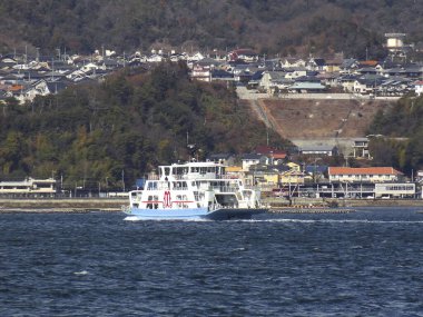 Miyajimaguchi şehir arka planı, Japonya 