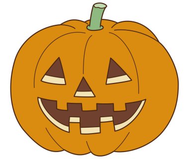 Beyaz arka planda Cadılar Bayramı Balkabağı Jack-o-Lantern 