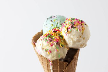 Arka planda lezzetli bir dondurmanın kapağı.