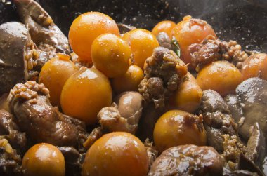 Lezzetli yemek yakın çekim görünümü