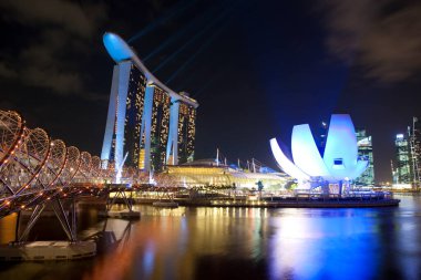 Modern şehir arka plan görüntüsü, Singapur mimarisi 