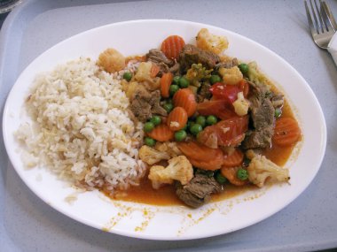 Lezzetli bir Asya yemeğinin yakın çekim görüntüsü