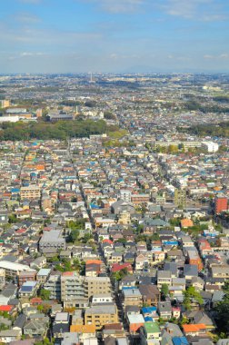 Tokyo şehrin havadan görünümü