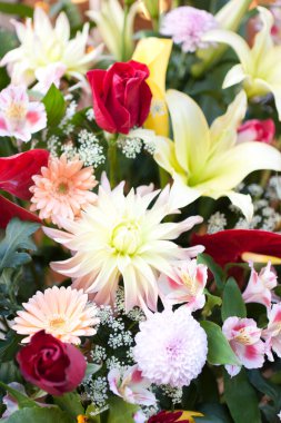 beautiful flowers bouquet, close up 