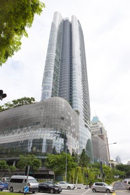 Modern şehir manzarası, şehir arkaplanı, Singapur 