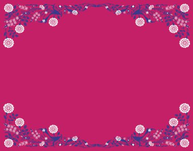 Çiçekler ve bitkilerle soyut çiçek arkaplanı 