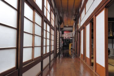 Japon geleneksel ev içi, Japonya eski ev koridoru, Japonya 'nın içinde ev ya da oda