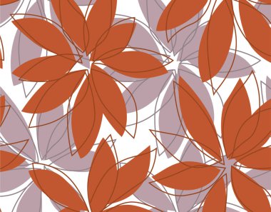 Kusursuz desen. Yapraklar ve çiçekler.