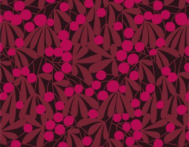 Koyu arkaplanda kırmızı böğürtlen deseni